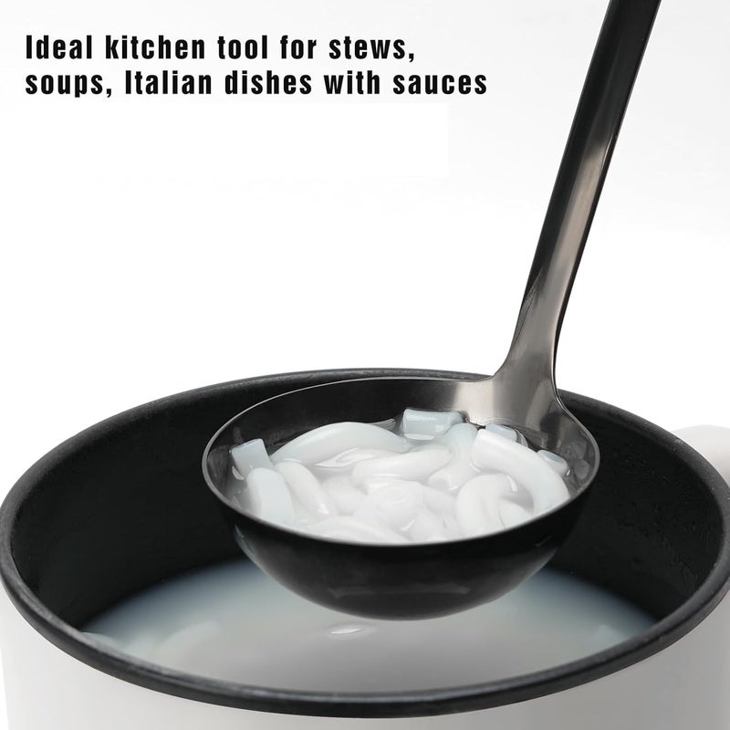 JXWING 12 inch Soup Ladle, Stainless Steel Ladle Spoon, Soup Spoons with Comfortable Handle, Kitchen Utensil for Cooking, Metal Kitchen Accessories - Image 5